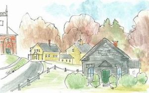 from A Colorful Journey, an artist's adventure, drawing every town in New Hampshire by Sue Anne Bottomley